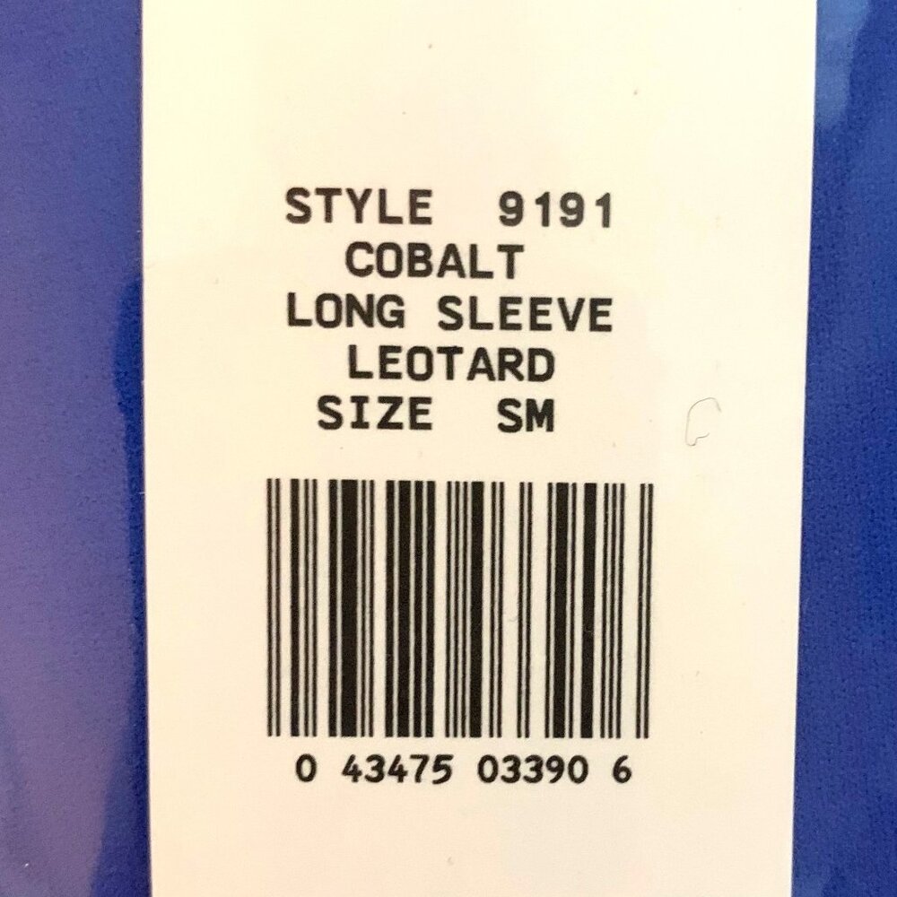 Danskin Childs Long Sleeve Leotard Cobalt Royal Blue Scoop Neck Class Size Small - Picture 7 of 8